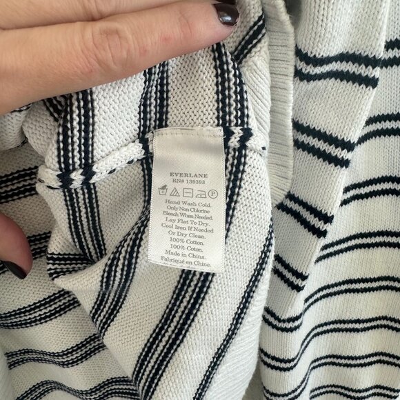 Everlane Striped Cotton Sweater Sz M - Picture 7 of 7